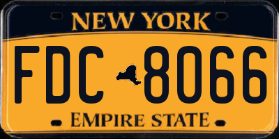 NY license plate FDC8066