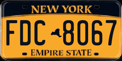 NY license plate FDC8067