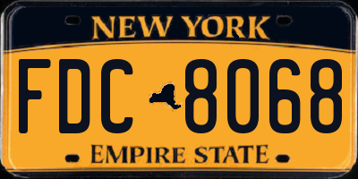 NY license plate FDC8068