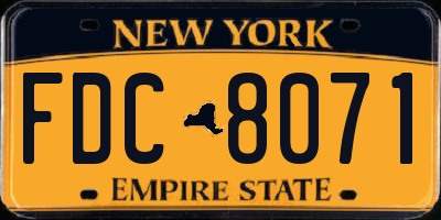 NY license plate FDC8071