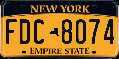 NY license plate FDC8074