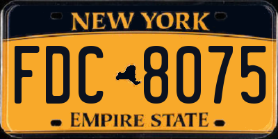 NY license plate FDC8075