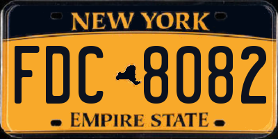 NY license plate FDC8082