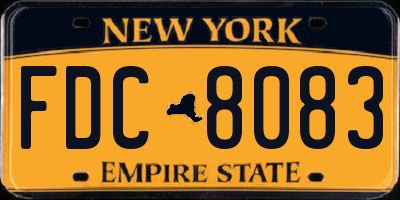 NY license plate FDC8083