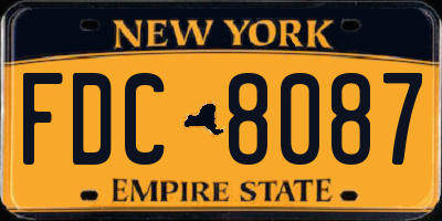 NY license plate FDC8087