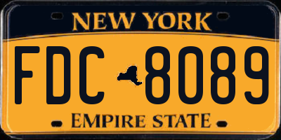 NY license plate FDC8089