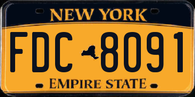 NY license plate FDC8091
