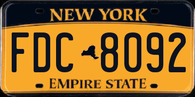 NY license plate FDC8092