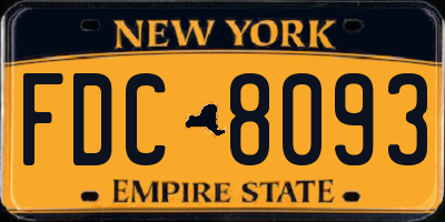 NY license plate FDC8093
