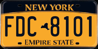 NY license plate FDC8101