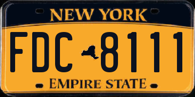 NY license plate FDC8111