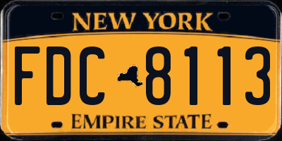 NY license plate FDC8113