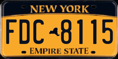 NY license plate FDC8115