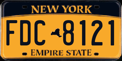 NY license plate FDC8121