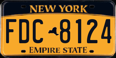 NY license plate FDC8124