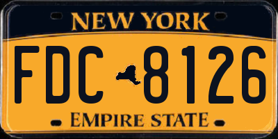 NY license plate FDC8126