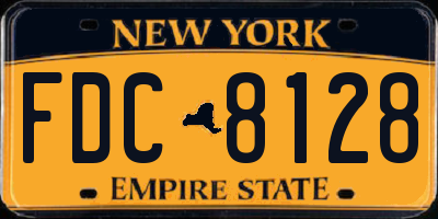 NY license plate FDC8128