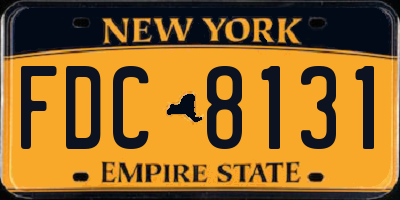 NY license plate FDC8131