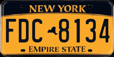NY license plate FDC8134