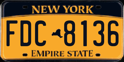 NY license plate FDC8136
