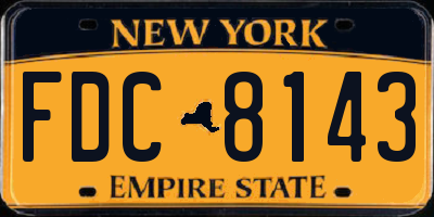 NY license plate FDC8143