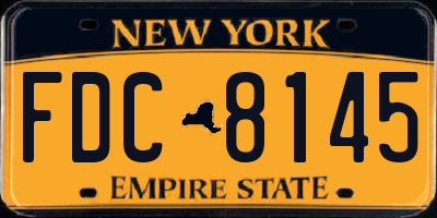 NY license plate FDC8145