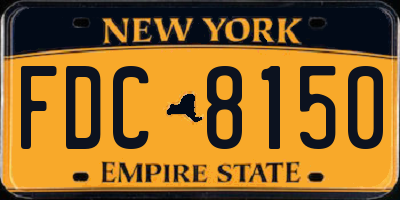 NY license plate FDC8150
