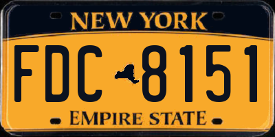 NY license plate FDC8151