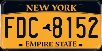 NY license plate FDC8152