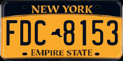 NY license plate FDC8153