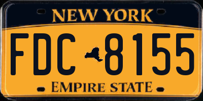 NY license plate FDC8155