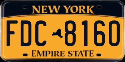 NY license plate FDC8160