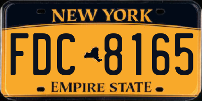NY license plate FDC8165
