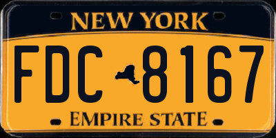 NY license plate FDC8167