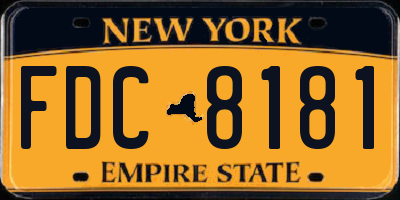 NY license plate FDC8181