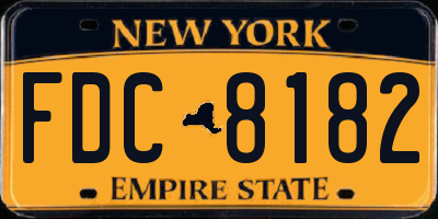 NY license plate FDC8182