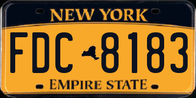 NY license plate FDC8183