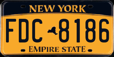 NY license plate FDC8186