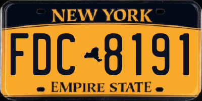NY license plate FDC8191