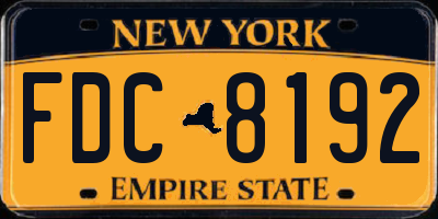 NY license plate FDC8192