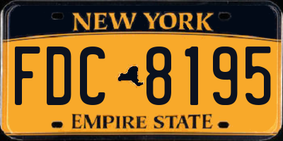 NY license plate FDC8195