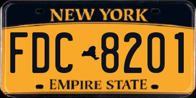 NY license plate FDC8201