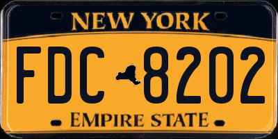 NY license plate FDC8202