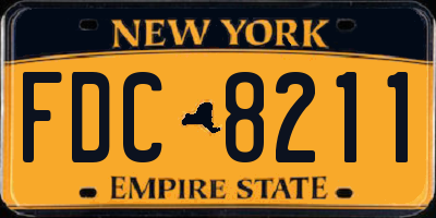 NY license plate FDC8211