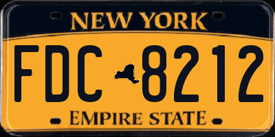 NY license plate FDC8212