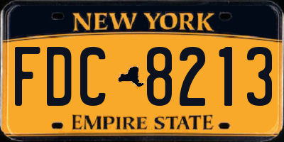 NY license plate FDC8213
