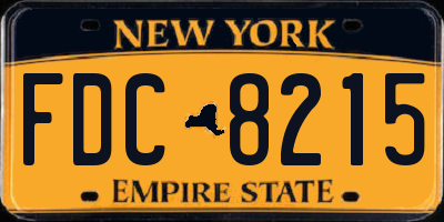 NY license plate FDC8215
