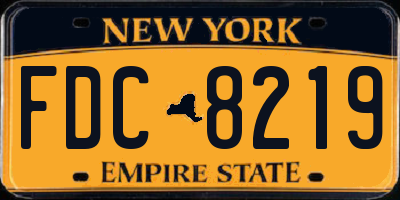 NY license plate FDC8219
