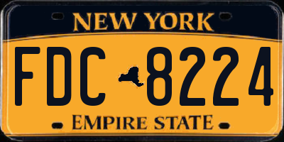NY license plate FDC8224