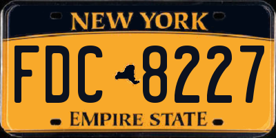 NY license plate FDC8227